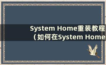 System Home重装教程（如何在System Home安装系统）